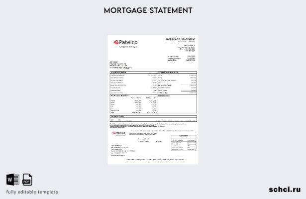 скачать цифровую выписку по ипотечному кредиту банка Patelco в США, штат Калифор